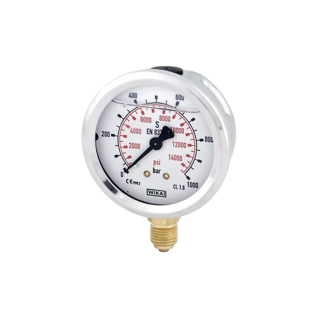 [AMAT2-259667] Manometru cu glicerină Ø63 mm, 1000 bar,racord inferior 1/4" B711W0631000D