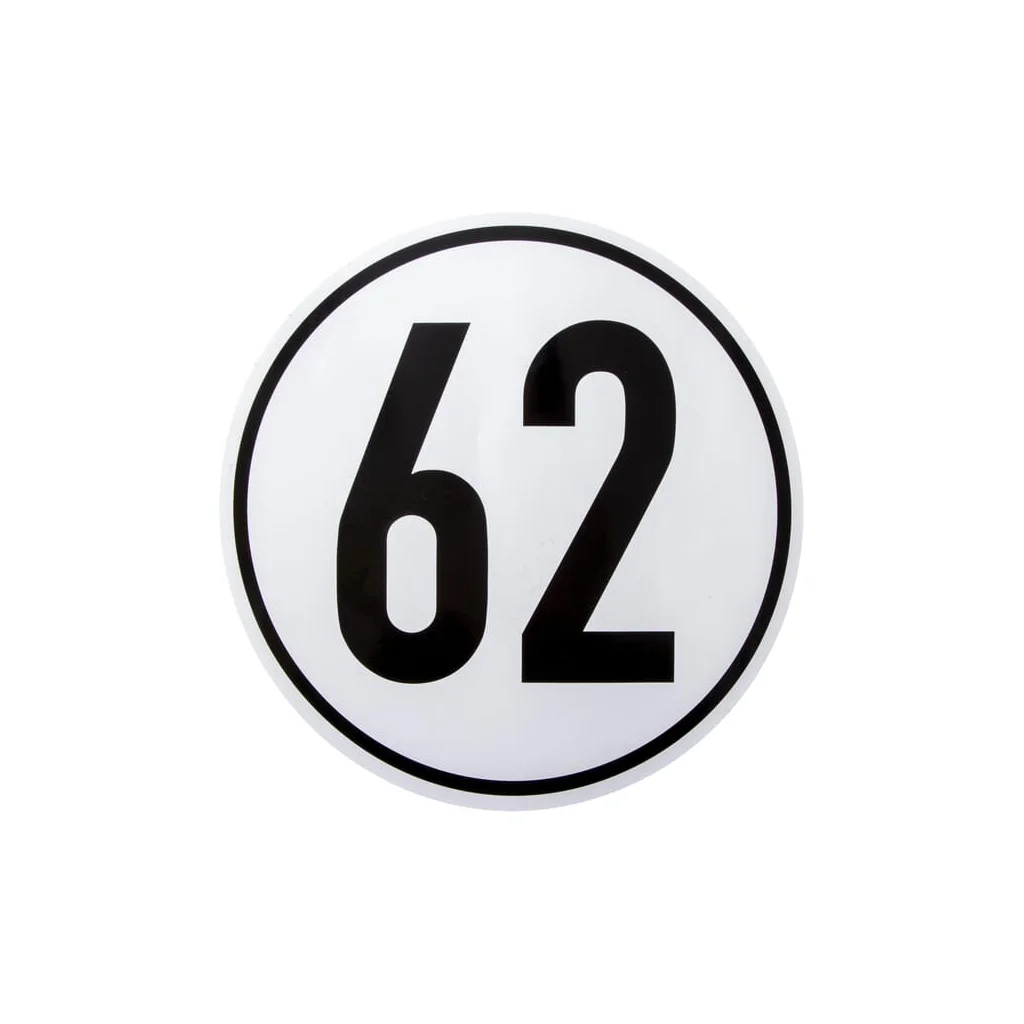 [AMAT2-260574] Autocolant limită de viteză vehicul: 62km/h, diametru 200mm BF62