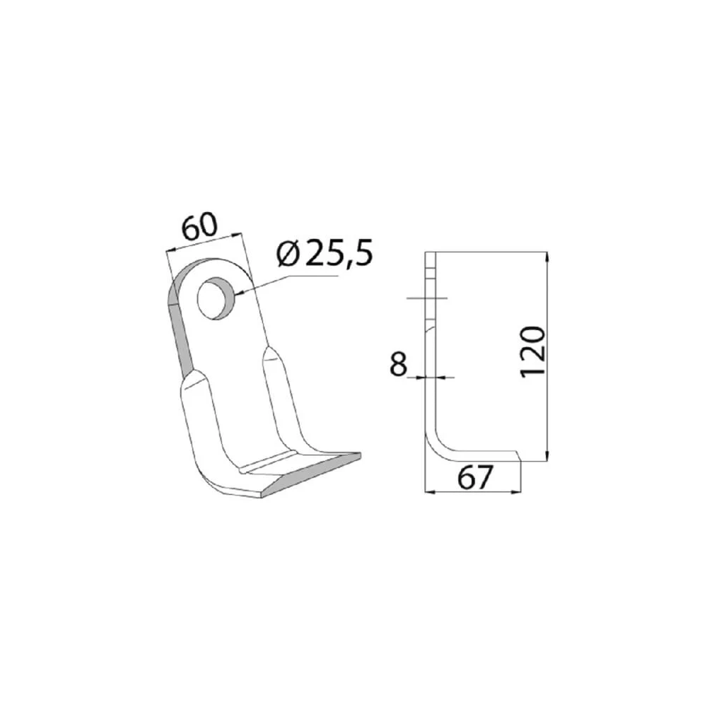 [AMAT2-270823] Cuțit tocător 60x120mm potrivit pentru Sicma CK5400