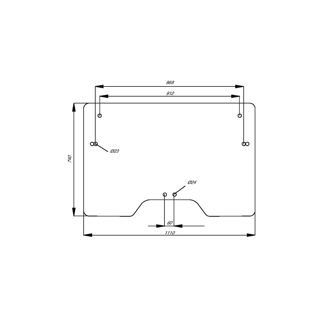 [AMAT2-274542] Geam frontal sus, detașabil D6001
