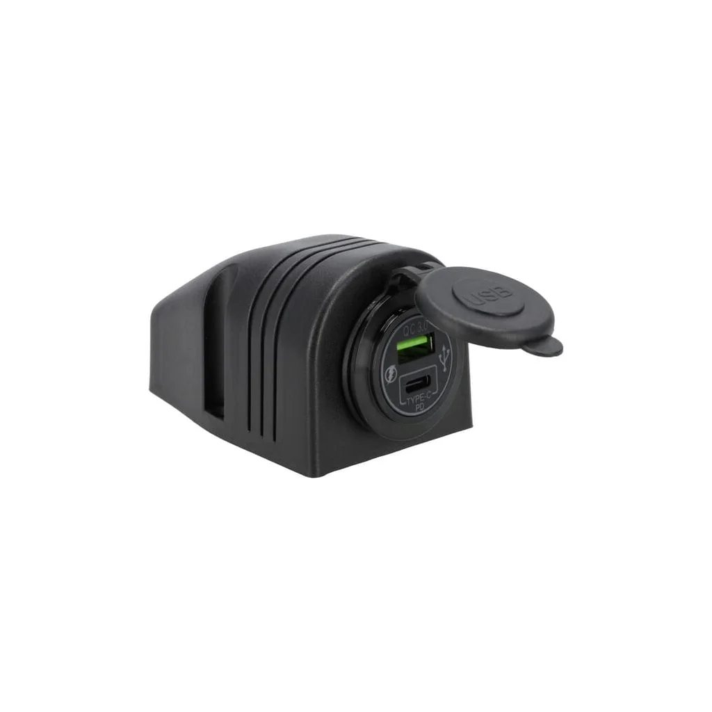 [AMAT2-310445] Mufă USB-C + USB-A 12/24V cu montare pe suprafață GSM053