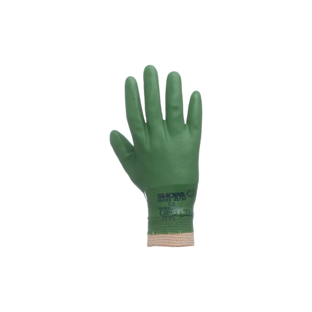 [AMAT2-317492] Mănuși de lucru verzi, bumbac, 24 cm lungime, mărimea 10/XL, 600, marca Showa HS60010