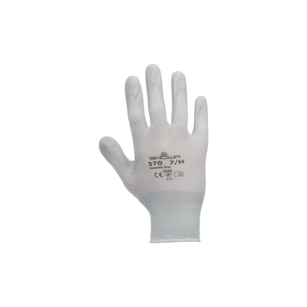 [AMAT2-317521] Mănuși de lucru albe Nylon 24cm lungime mărimea 8/L Assembly Grip de Showa HS3709