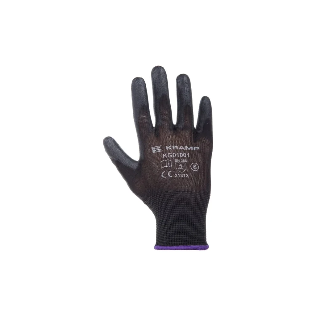[AMAT2-324239] Mănuși de lucru 1.001 9/L, pachet de 3, negru, Protect by Kramp KG0100109