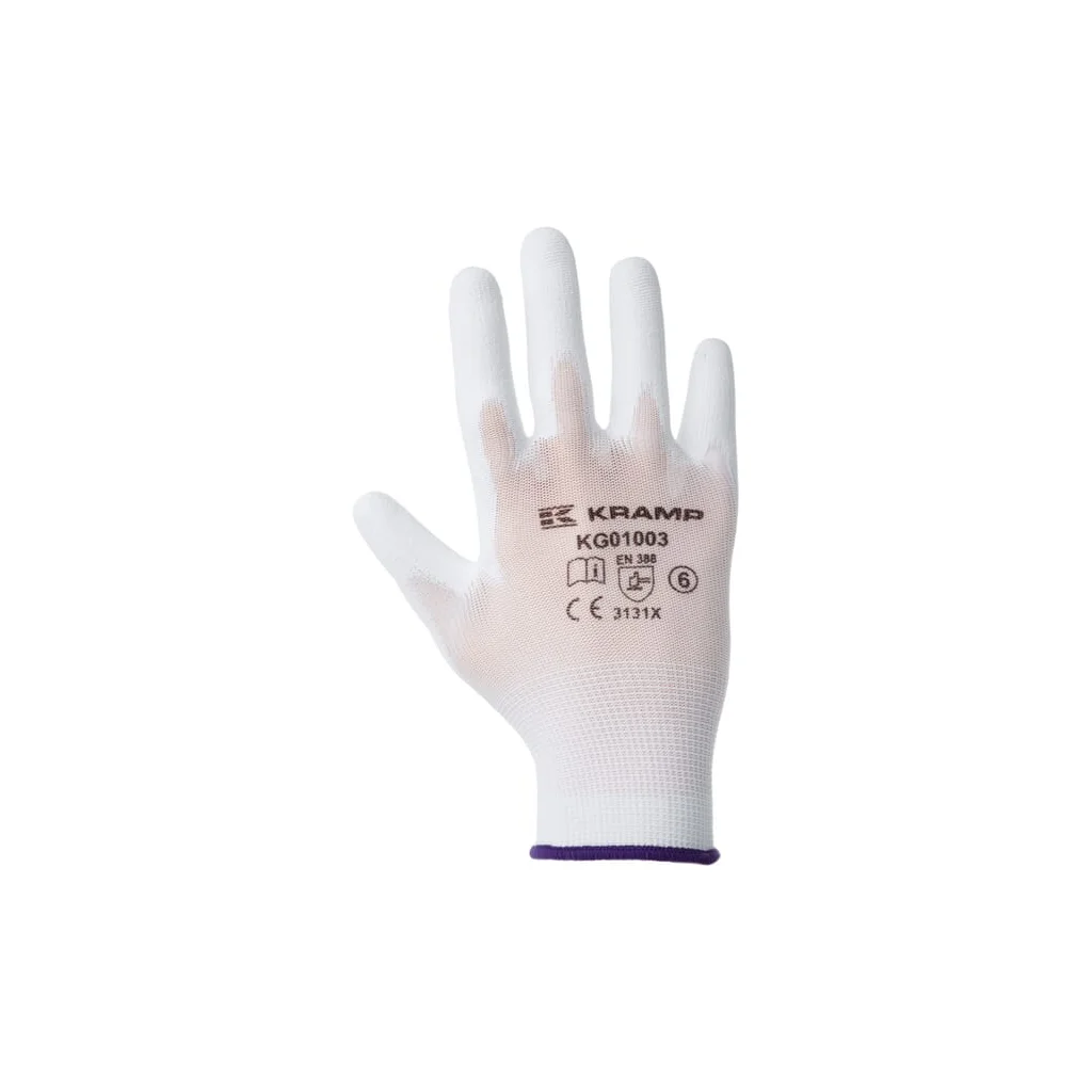 [AMAT2-324252] Mănuși de lucru 1.001 11/2XL, pachet de 3, alb, Protect by Kramp KG0100311