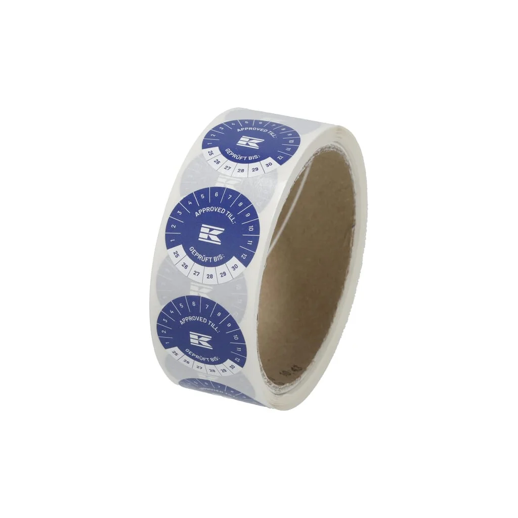 [AMAT2-325025] Rolă de autocolante „Aprobat până la” EN+DE, albastru KEA1ED