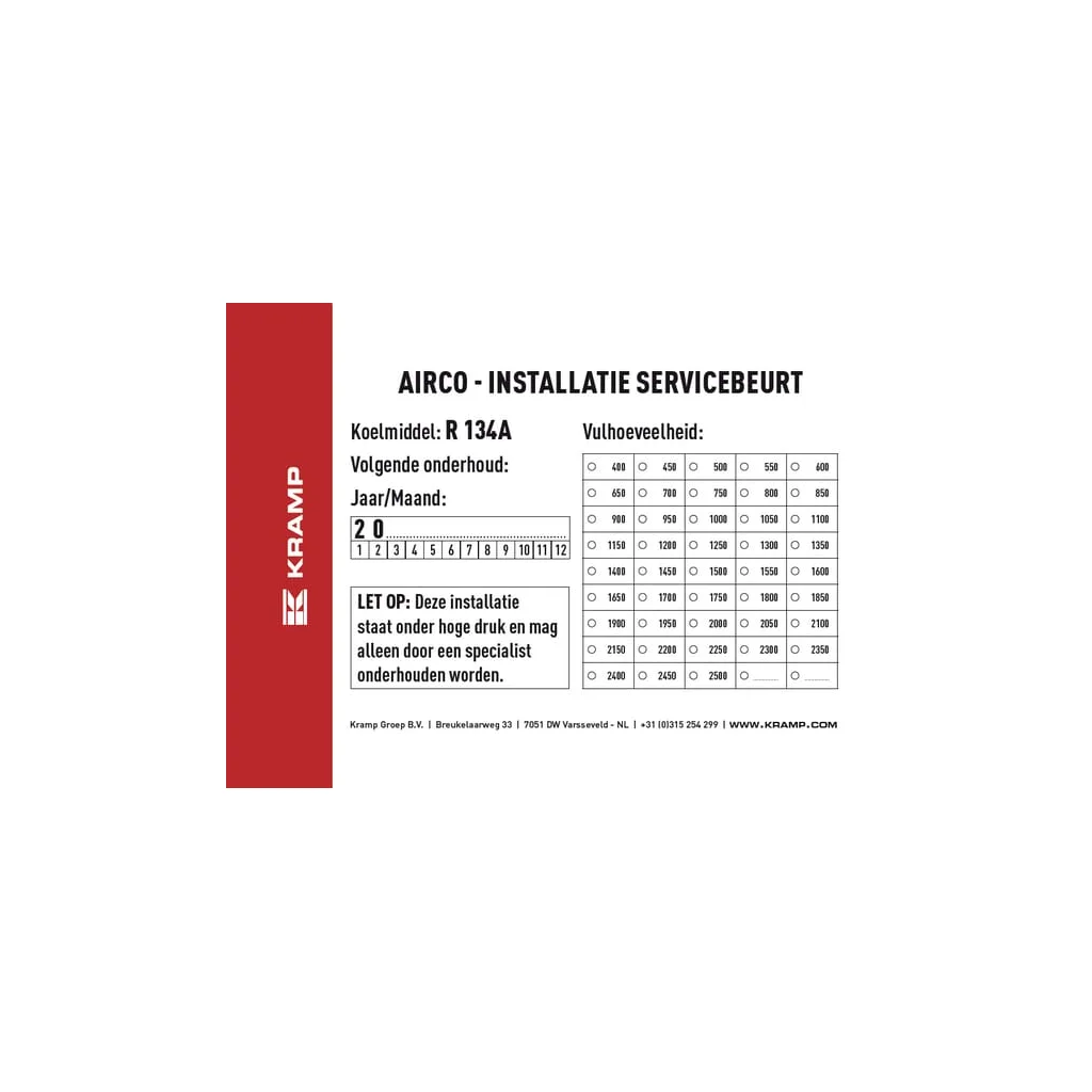[AMAT2-328125] Etichetă Airco Inspecţie KL070903