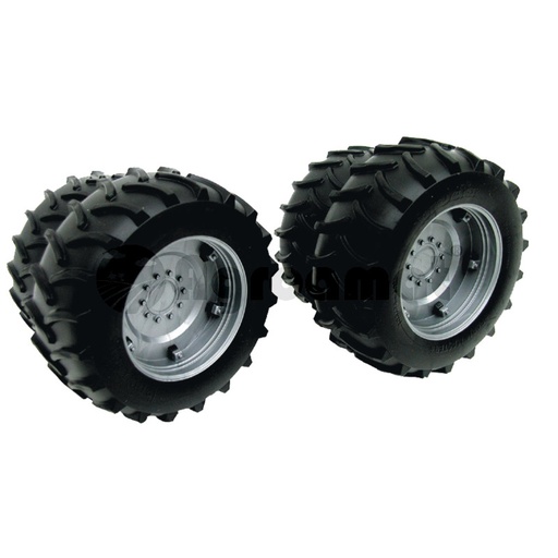 [AMAT3-90042] Set anvelope duble cu jante argintii