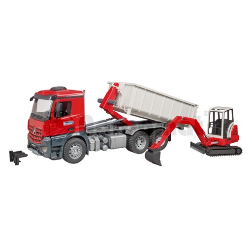 [AMAT3-90169] Camion cu container rotund si miniexcavator