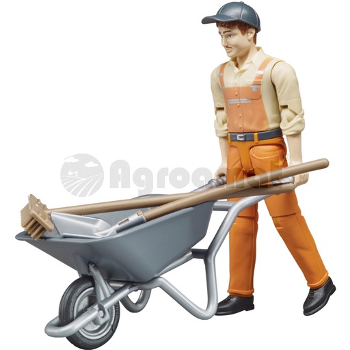 [AMAT3-90236] Set figurine, muncitori comunali cu maturi, salopete, sepci, lopeti si carucioare
