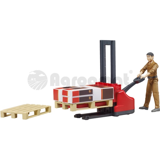 [AMAT3-90237] Set figurine logistica UPS cu cutii, elevatoare autoutilitare cu 2 paleti, figurina UPS