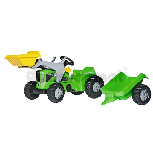 [AMAT3-90312] Tractor verde cu trailer si incarcator Kid 