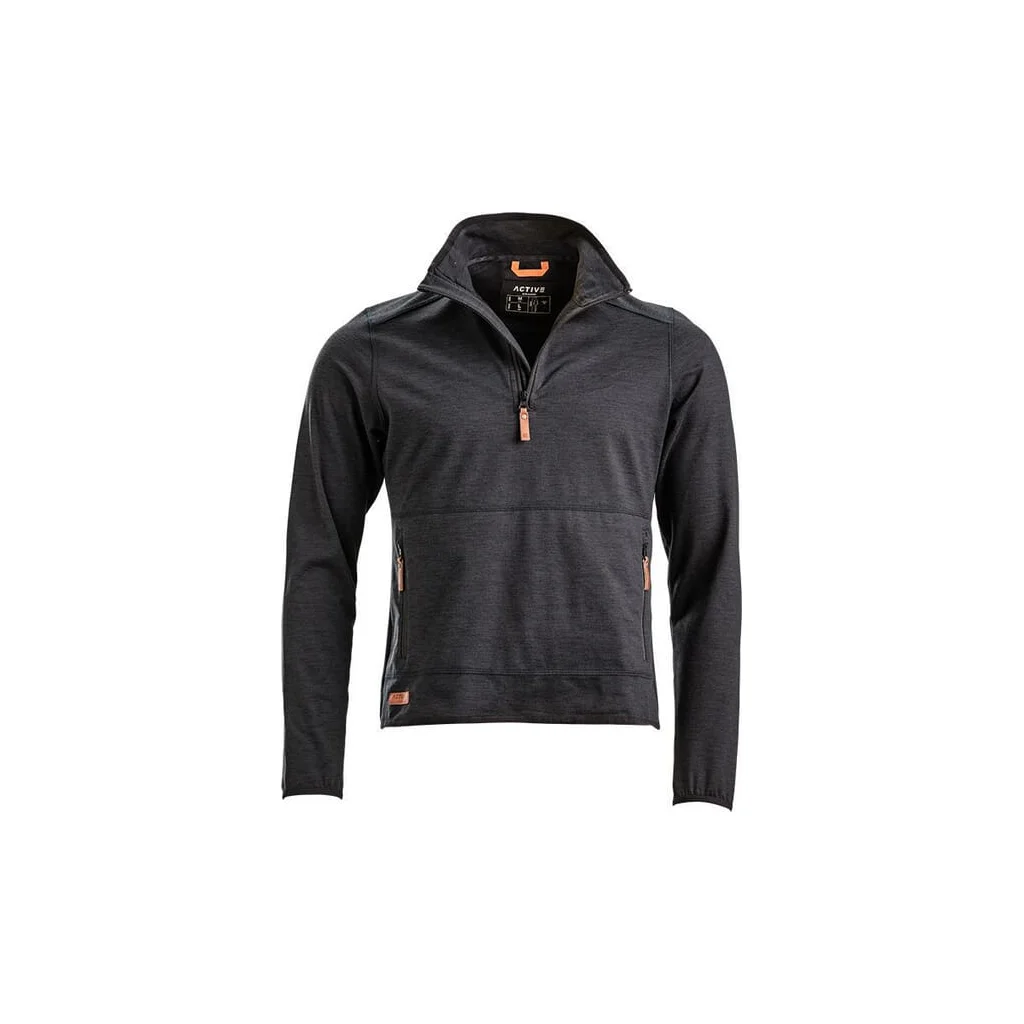 [AMAT2-333657] Bluză polar cu fermoar scurt, bărbați, cărbune, mărimea XS KW5011001811046