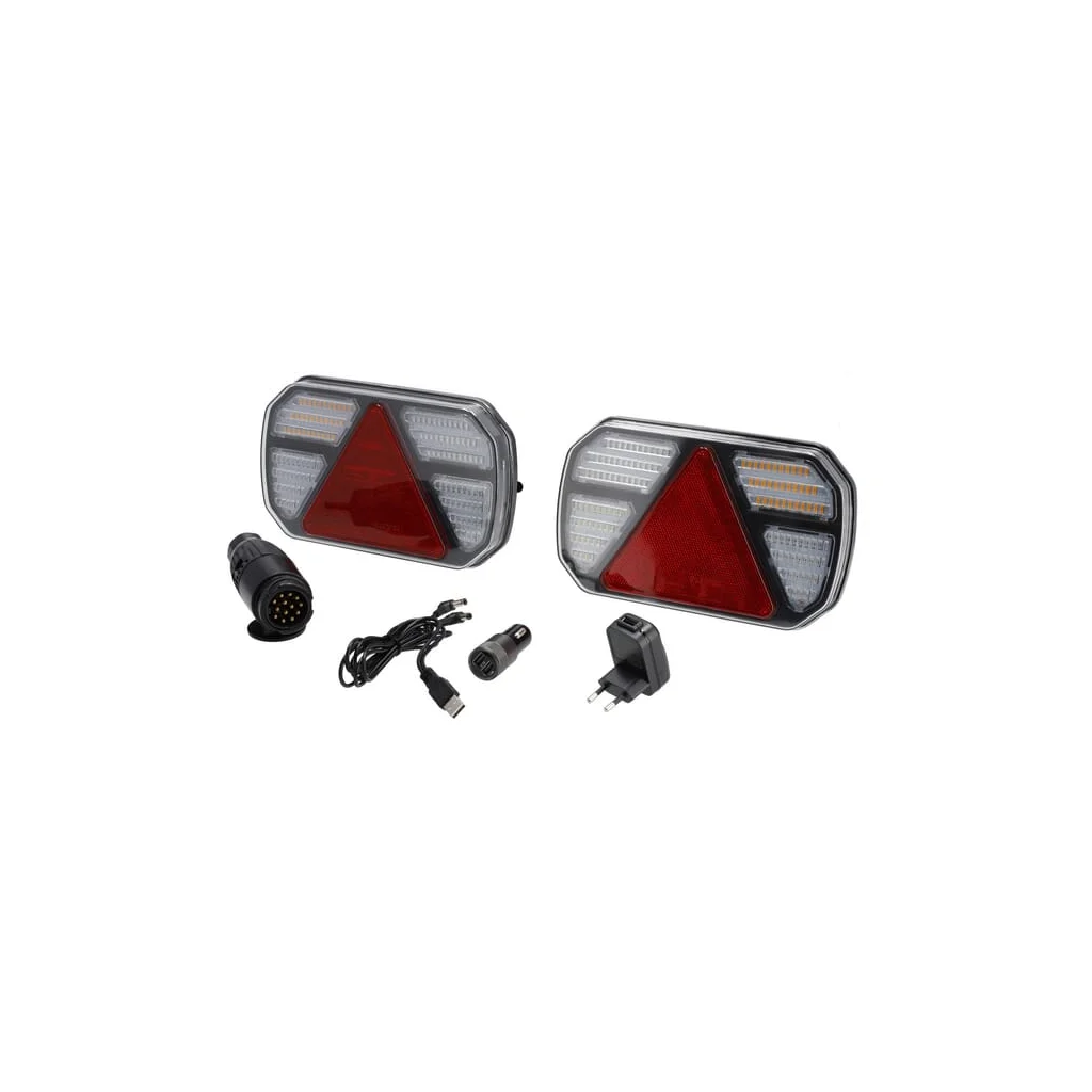 [AMAT2-335557] Set de lămpi fără fir LED, CANBUS, dreptunghiular, 12V, Li-ion, magnetic, 245x151x45mm, fișă cu 13 pini, indicator dinamic LA60060