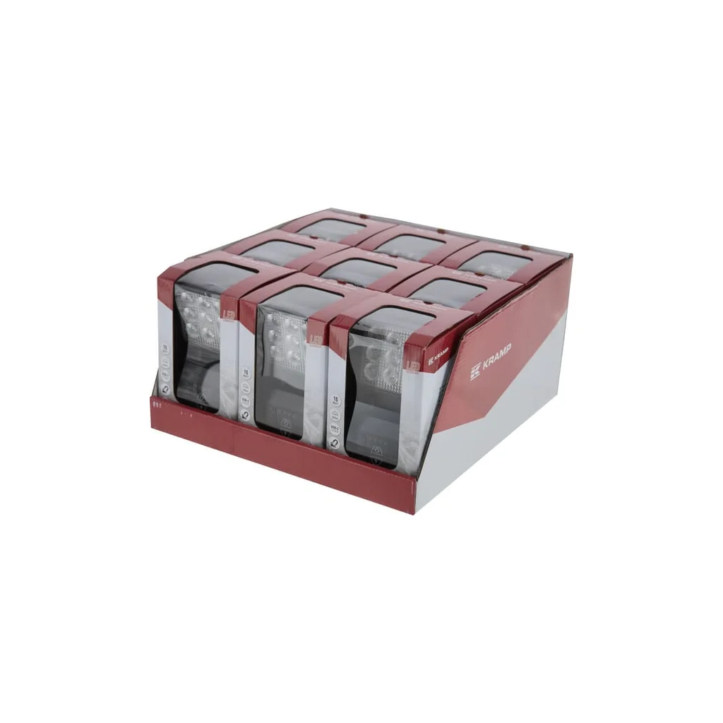 [AMAT2-335691] Afișaj mâner lumina de lucru LED reîncărcabilă, alb / portocaliu, 9 LED-uri de mare putere, cu suport de perete (9pcs) LA8333DISP