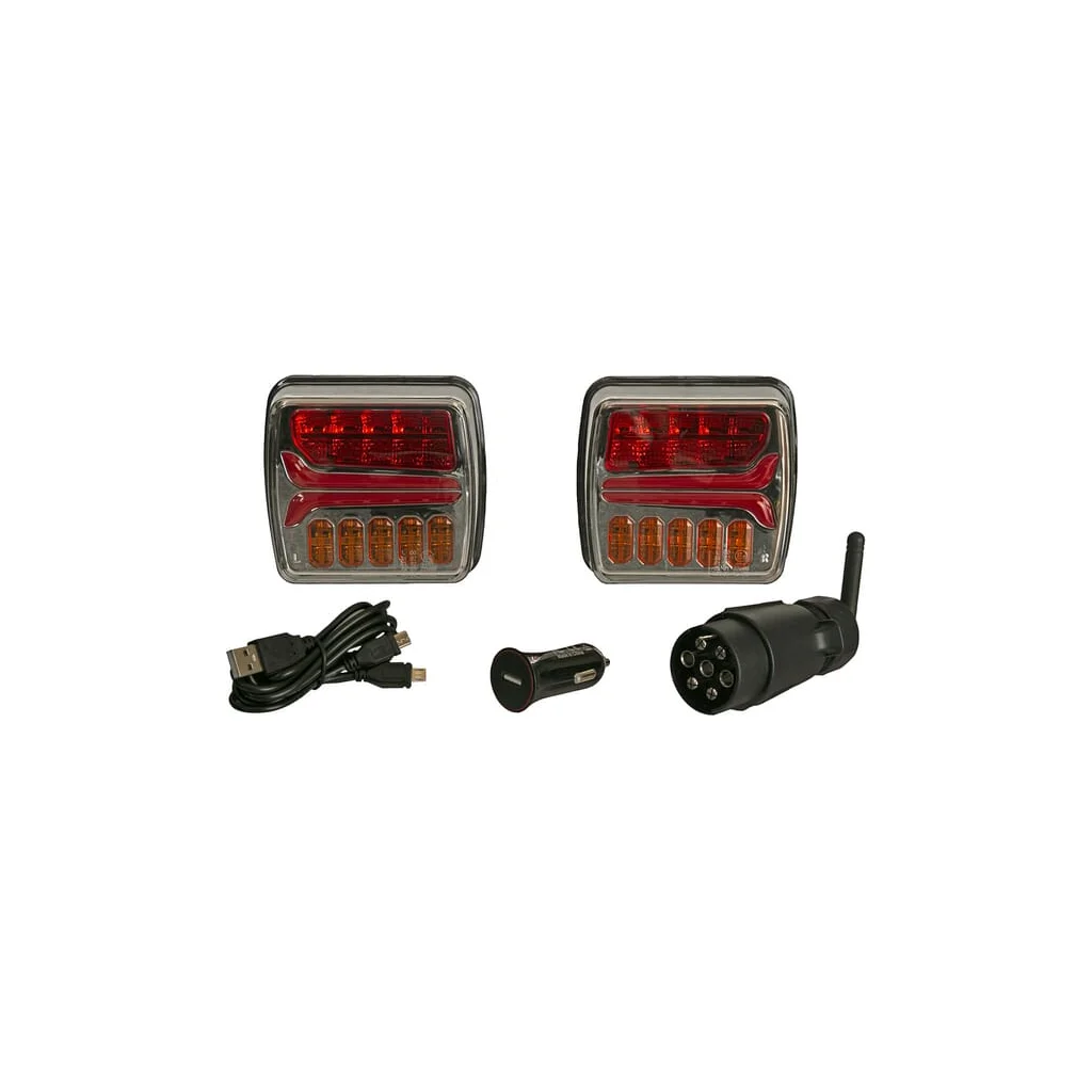 [AMAT2-335737] Set lămpi LED fără fir pătrate 12V Li-ion magnetic 110x103mm 7 pini Kramp LA60035