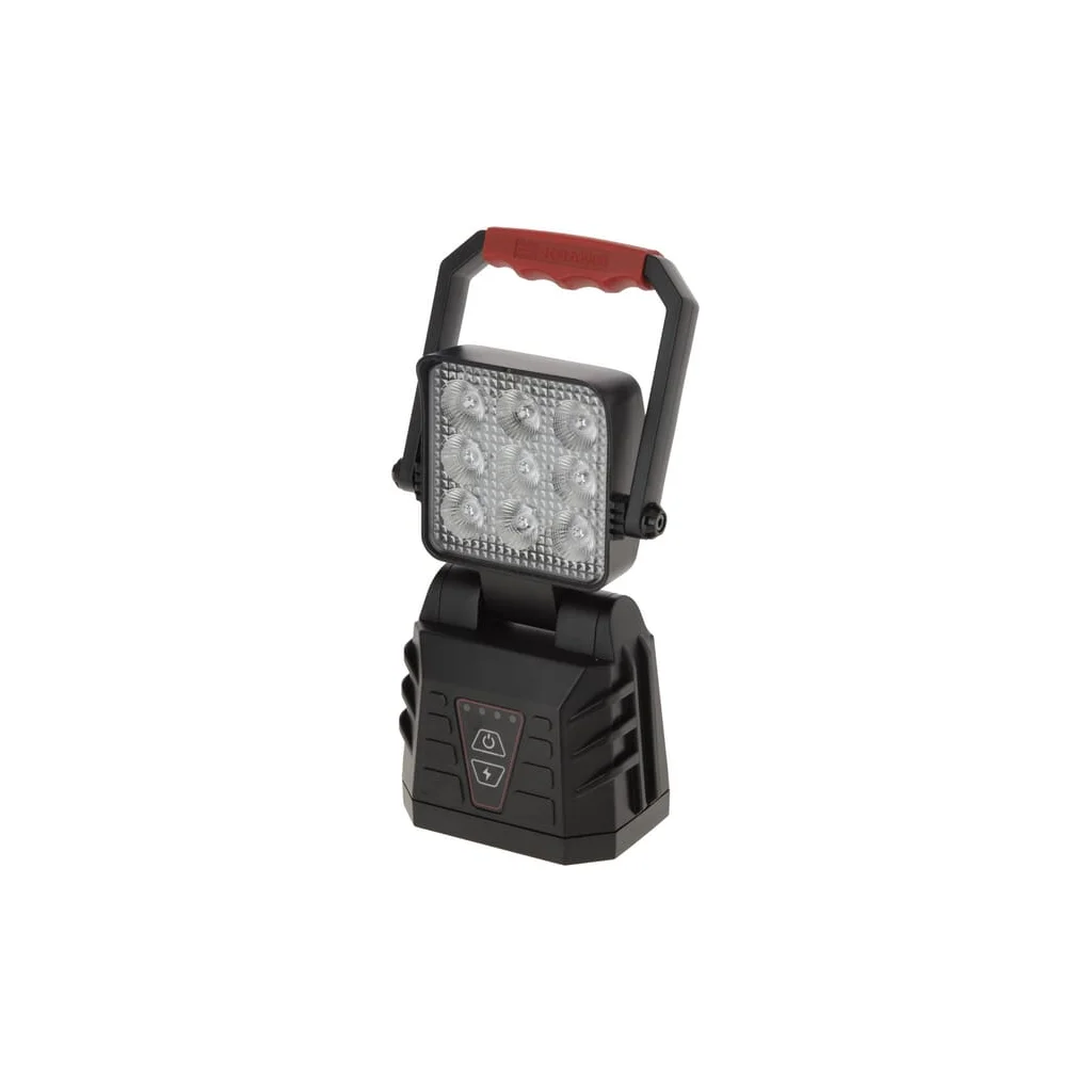 [AMAT2-335988] Lampă de lucru cu mâner LED reîncărcabilă, alb/portocaliu, 9 LED-uri de mare putere, cu suport de perete LA8333