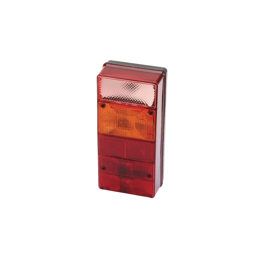 [AMAT2-336393] Lampă spate dreapta dreptunghiulară, roșie/transparentă/chihlimbar, cu șuruburi, 220x62x105mm, Ajba LA16114