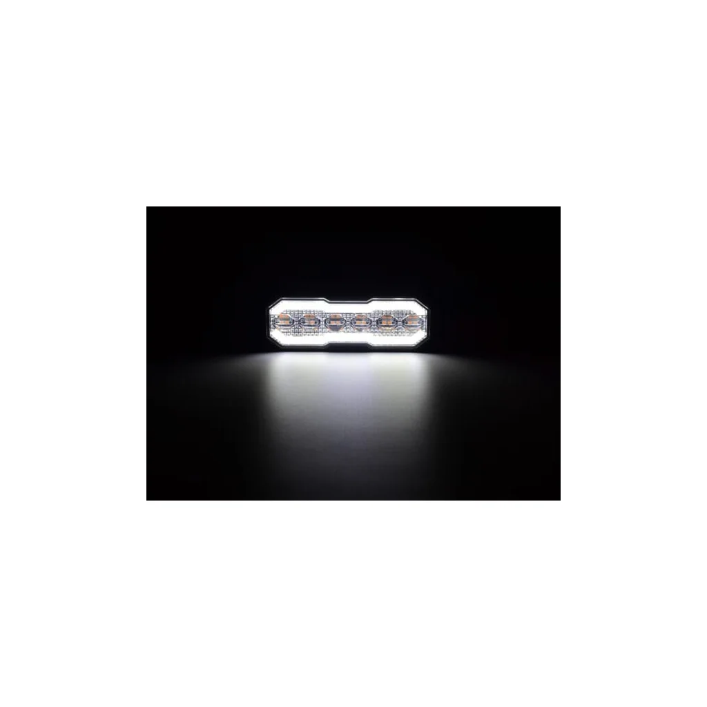 [AMAT2-336401] Lumină de avertizare intermitentă / lumină de poziție față LED, dreptunghiulară, 12/24V, portocaliu/alb, 129x41x14mm, 12/42 LED-uri, Kramp LA20165