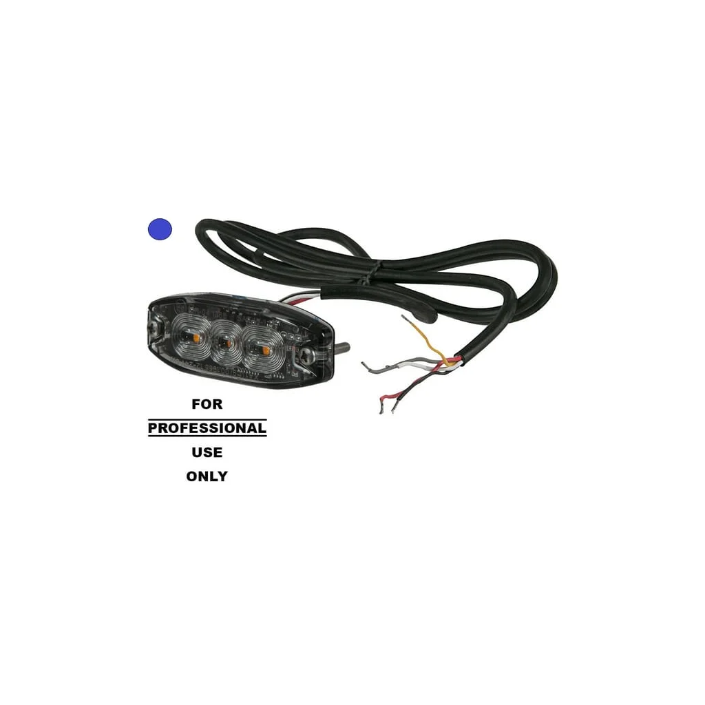 [AMAT2-336452] Lampă de avertizare intermitentă LED, dreptunghiulară, 10/30V, albastră, 82x30x9mm, 3 LED-uri, Kramp LA20073B