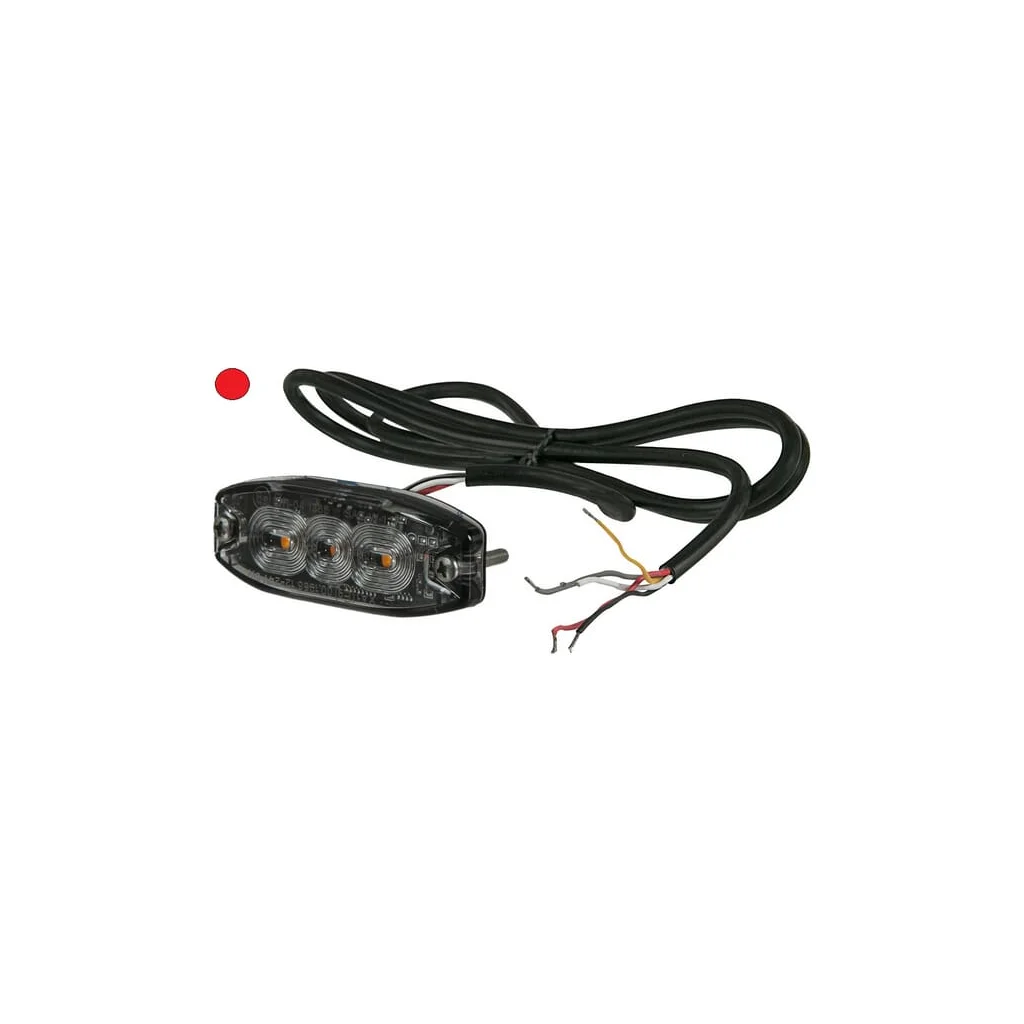 [AMAT2-336657] Lampă de avertizare intermitentă LED, dreptunghiulară, 10/30V, roșie, 82x30x9mm, 3 LED-uri, Kramp LA20073R