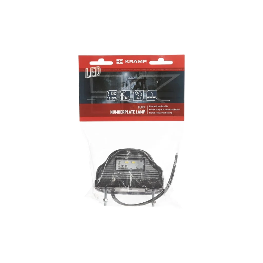 [AMAT2-336690] Lampă număr înmatriculare LED 12-24V neagră 101x58,5x59,6mm Kramp LA41002