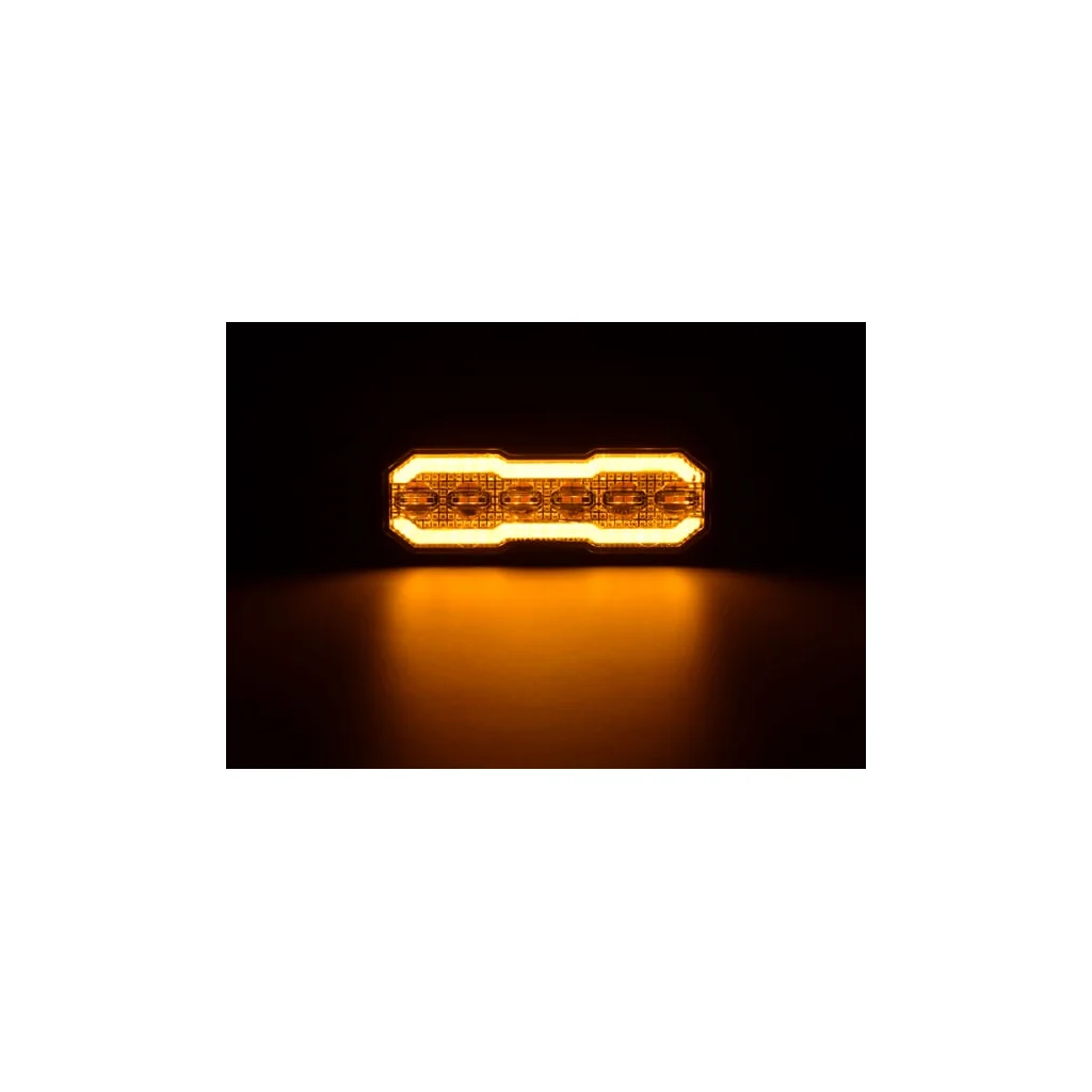 [AMAT2-336923] Lumină de avertizare intermitentă / lumină de semnalizare laterală LED, dreptunghiulară, 12/24V, portocaliu/portocaliu, 129x41x14mm, 12/42 LED-uri, Kramp LA20164