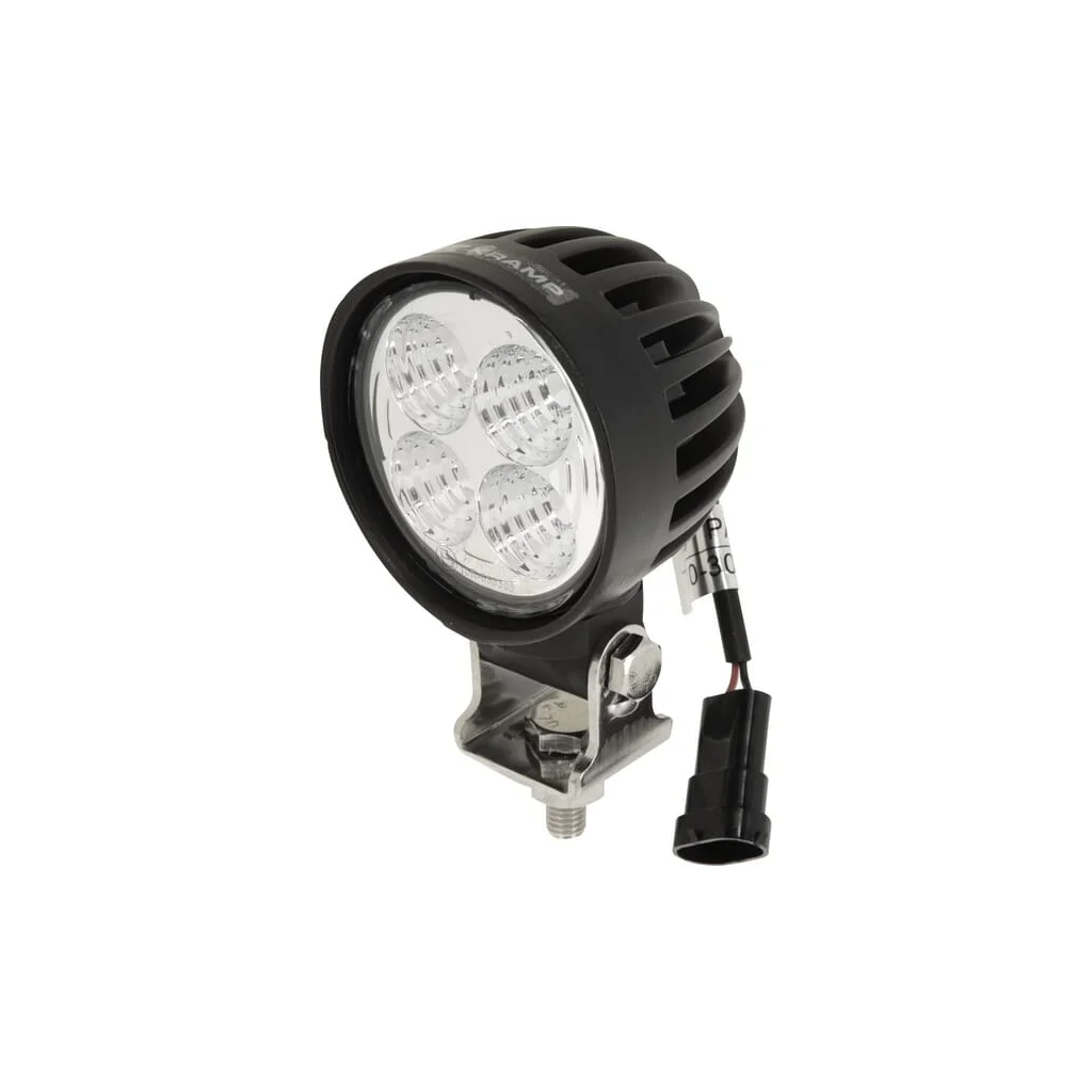 [AMAT2-336985] Lampă de lucru LED, 40W, 4000lm, rotundă, albă, 10/30V, 84x126x71,8mm, mufă AMP, rază spot, 4 LED-uri, 360 grade, Kramp LA10551SP