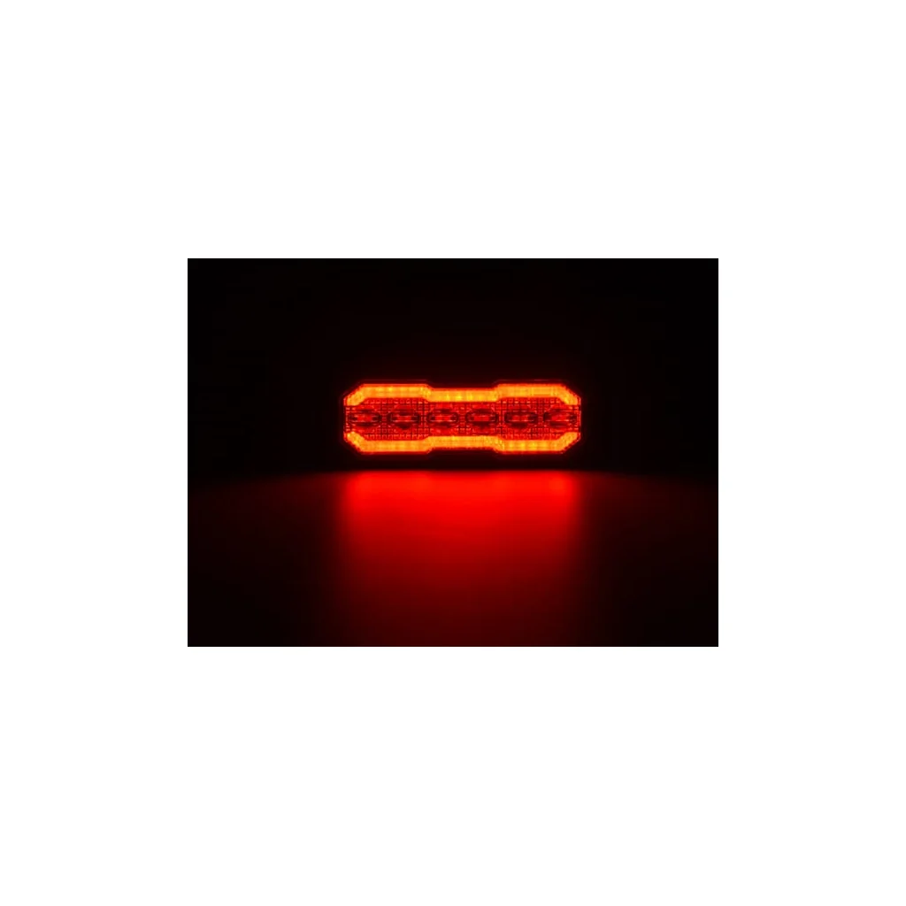 [AMAT2-337051] Lumină de avertizare intermitentă / lumină de poziție spate LED, dreptunghiulară, 12/24V, portocaliu/roșu, 129x41x14mm, 12/42 LED-uri, Kramp LA20162