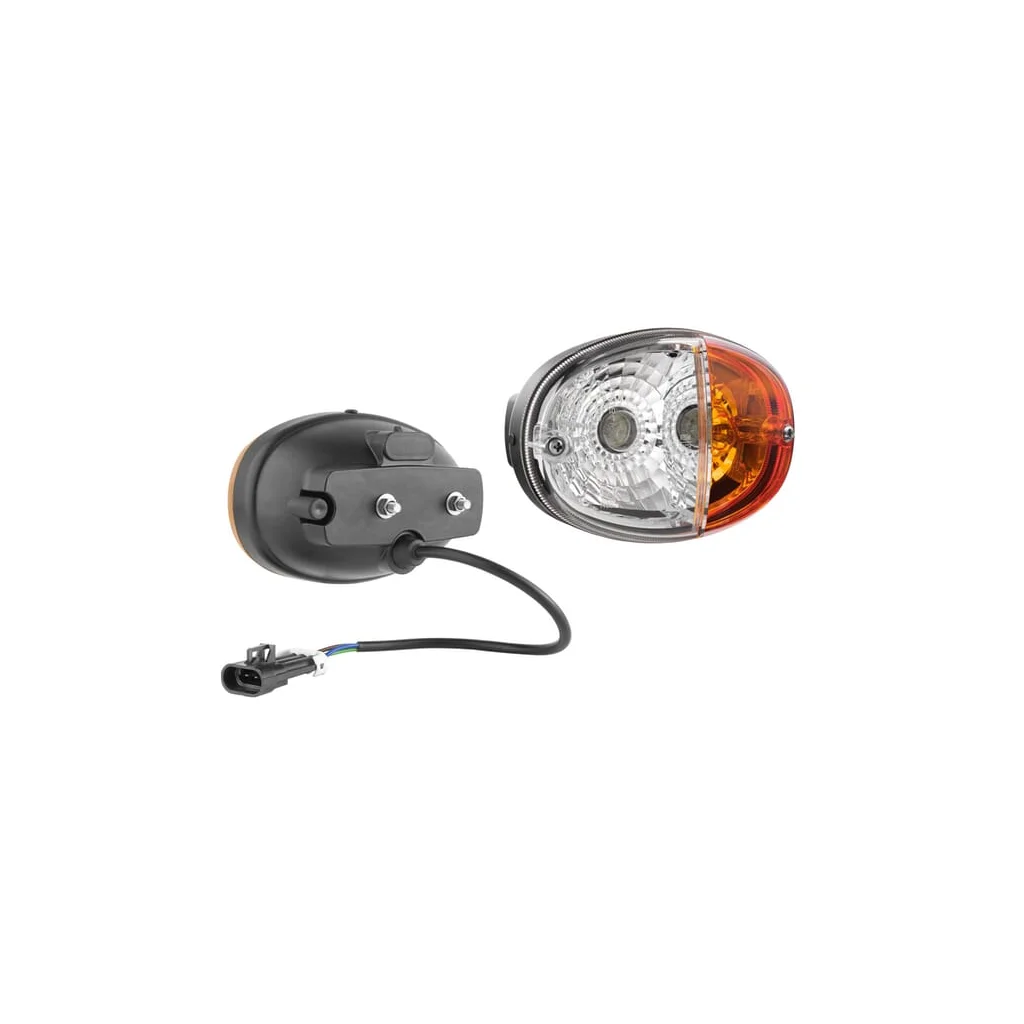 [AMAT2-338441] Lumină de direcție și poziție halogen, față, stânga, ovală, 12V, galben/alb, prindere cu șurub, 140x93mm, mufă Delphi, Wesem LT348463