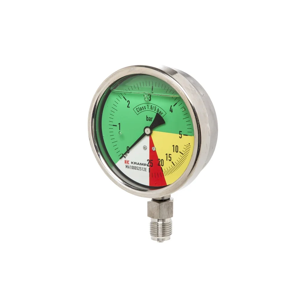 [AMAT2-341224] Manometru diametru 100mm 0-5-20-25 1/2" BSP conexiune inferioară MA100052512E