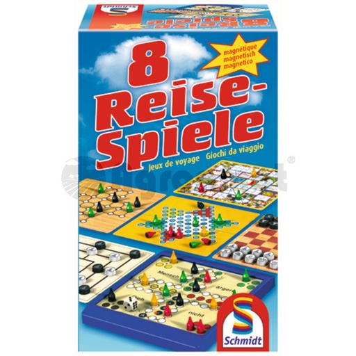 [AMAT3-91248] 8 jocuri pentru calatorii: dame, sah, halma, gastele, Solitaire, 5 pe un rand sau Nu te supara frate magnetic
