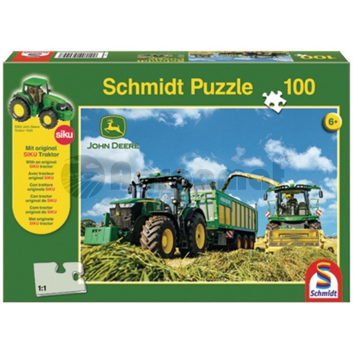 [AMAT3-91252] Puzzle, John Deere + tractor Original SIKU 100 de piese