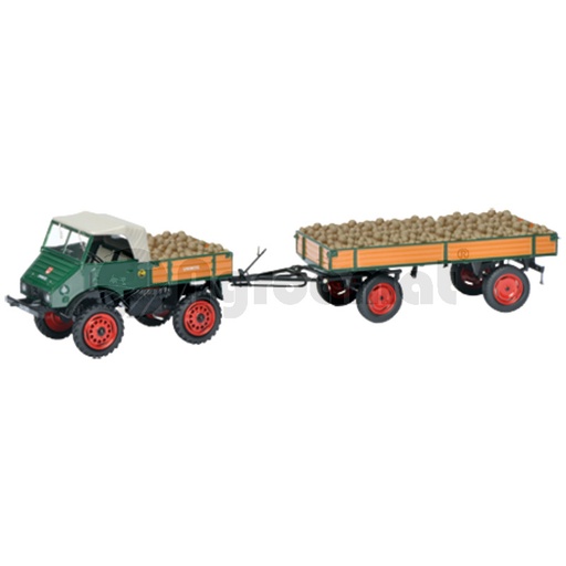 [AMAT3-91610] Tractor cu remorca si marfa, verde, editie limitata