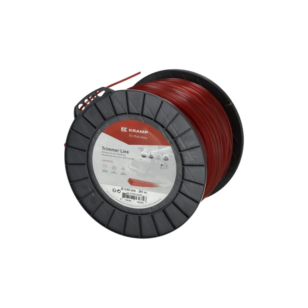 [AMAT2-348125] Fir de tăiere diametru 2,65mm, 281m, pătrat, roșu, Kramp NL27281SKR