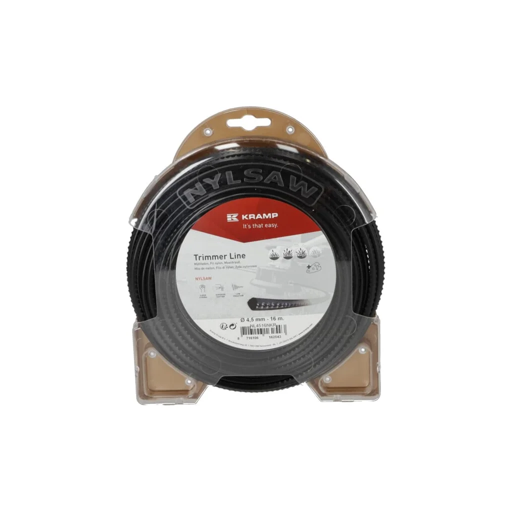 [AMAT2-348373] Fir de tăiere Nylsaw, diametru 4,5mm, 16m, pătrat, negru, Kramp NL4516NKR