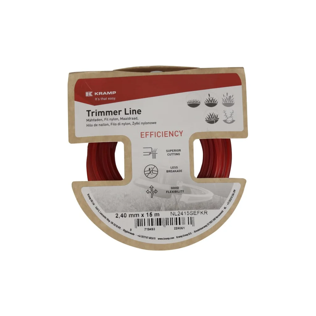 [AMAT2-348520] Fir trimmer Ø 2,4mm 15m pătrat roșu Efficiency NL2415SEFKR