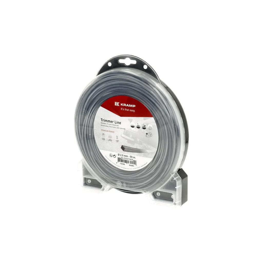 [AMAT2-348622] Fir de tăiere diametru 2,5mm, 59m, pătrat, gri, Titanium Power, Kramp NL2559TSKR