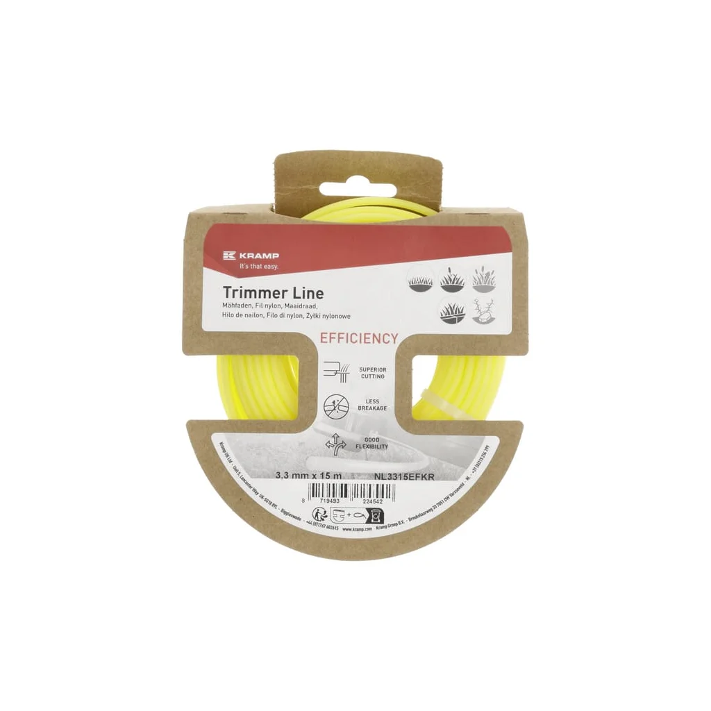 [AMAT2-348975] Fir trimmer Ø3,3x15m, rotund, galben, Kramp Efficiency NL3315EFKR
