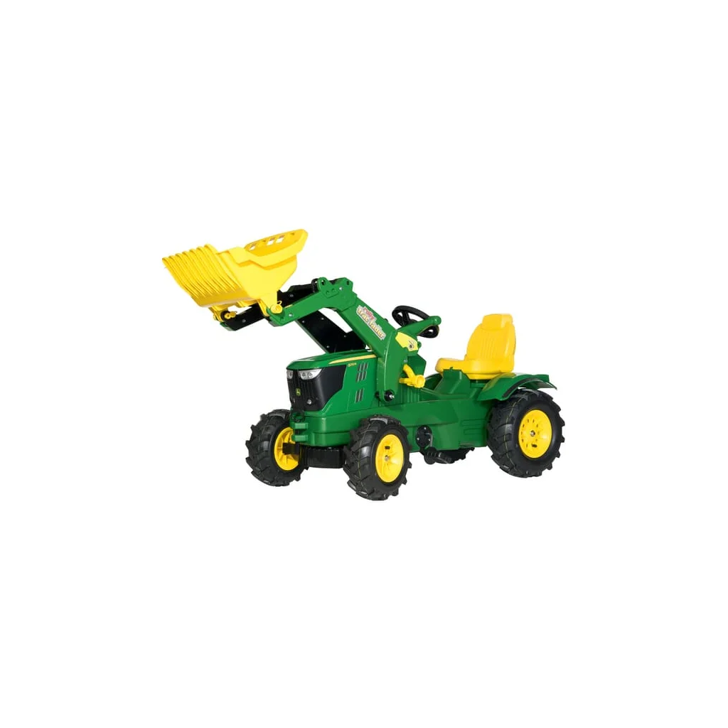 [AMAT2-372252] Tractor cu pedale John Deere 6210R cu încărcător frontal și anvelope pe aer rollyFarmtrac Rolly Toys R61110