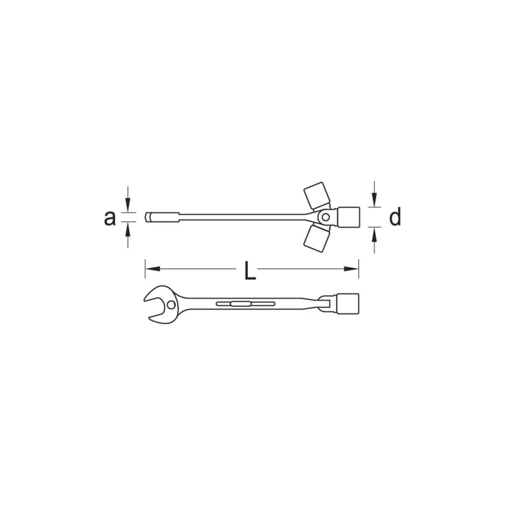 [AMAT2-390534] Cheie fixă combinată cu tubulară articulată 10mm L=179mm Gedore SL53410