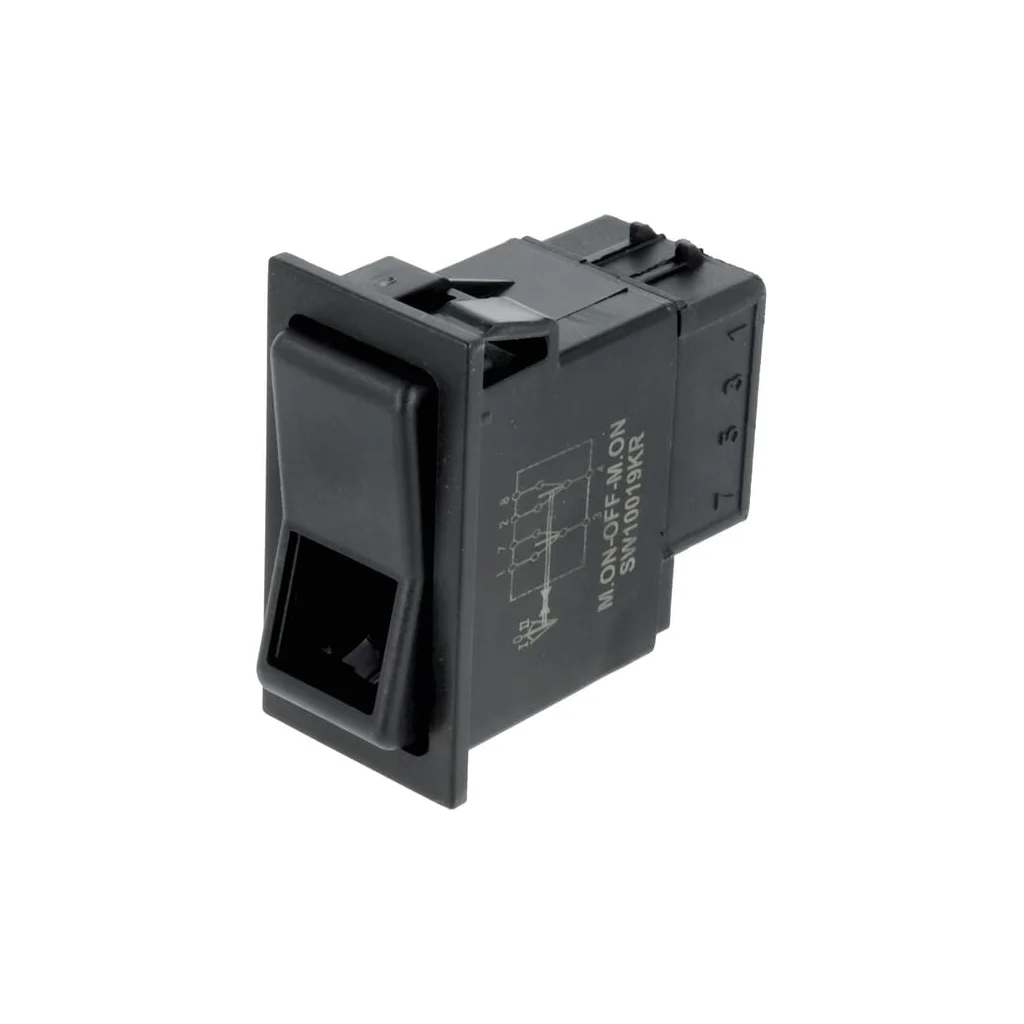 [AMAT2-395818] Comutator basculant, (I)-0-(II), momentan-oprit-momentan, 12V sau 24V, 8 pini, iluminare funcțională, cu bec SW10019KR