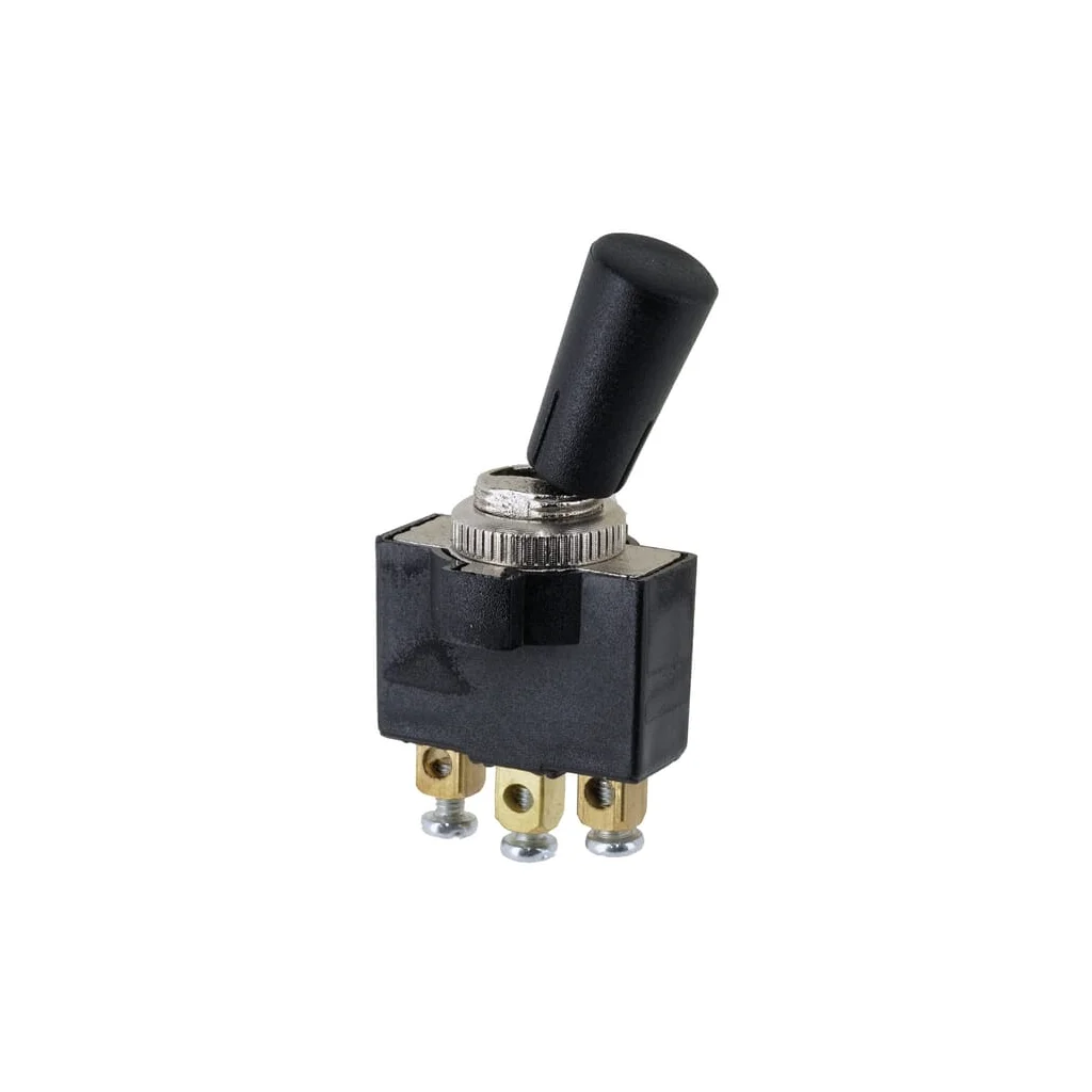 [AMAT2-395829] Comutator basculant, on-off-on, 12-24VDC, 20A, 125-250VAC, 2A, 3 pini, terminale cu șurub, piuliță metalică, capac din plastic SW10014KR