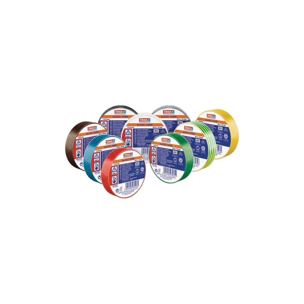 [AMAT2-397500] Bandă izolatoare, galben/verde, 20m x 19mm TesaFLEX® T539880007600