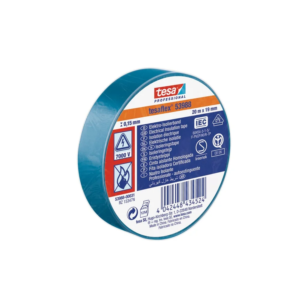 [AMAT2-397553] Bandă izolatoare, albastră, 20m x 19mm TesaFLEX® T539880003100