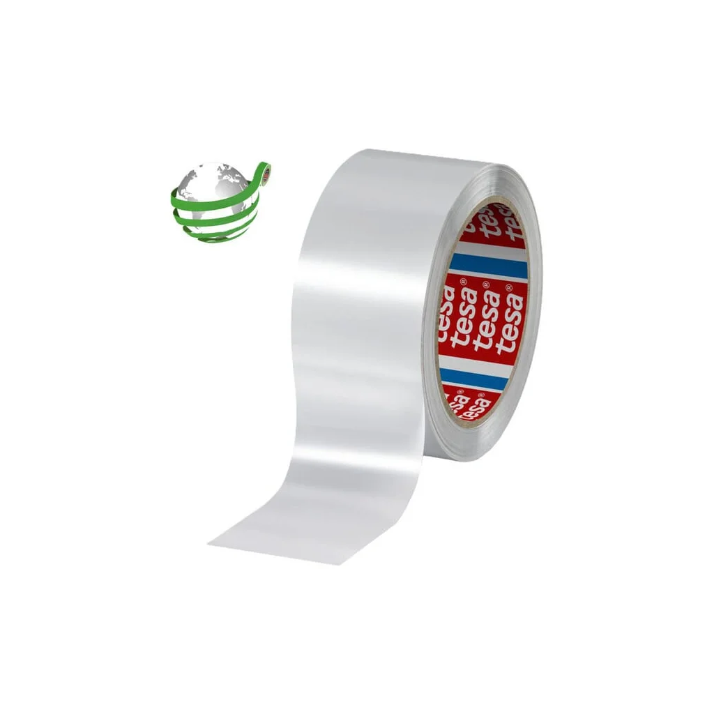 [AMAT2-397617] Bandă de ambalare PET cu zgomot redus, 90% PCR, albă, 100m x 50mm T604160000300