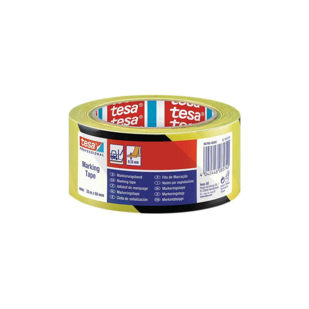 [AMAT2-397740] Bandă de avertizare pentru marcare pardoseală negru/galben 33mx50mm Tesa® T607600008715