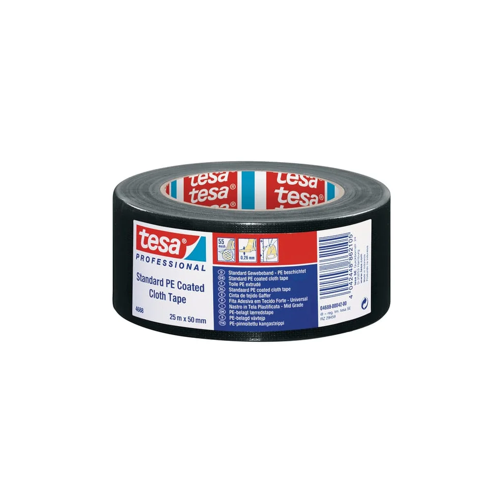 [AMAT2-397911] Bandă textilă cu polietilenă Standard negru 25mx50mm TesaBAND® T046880004200