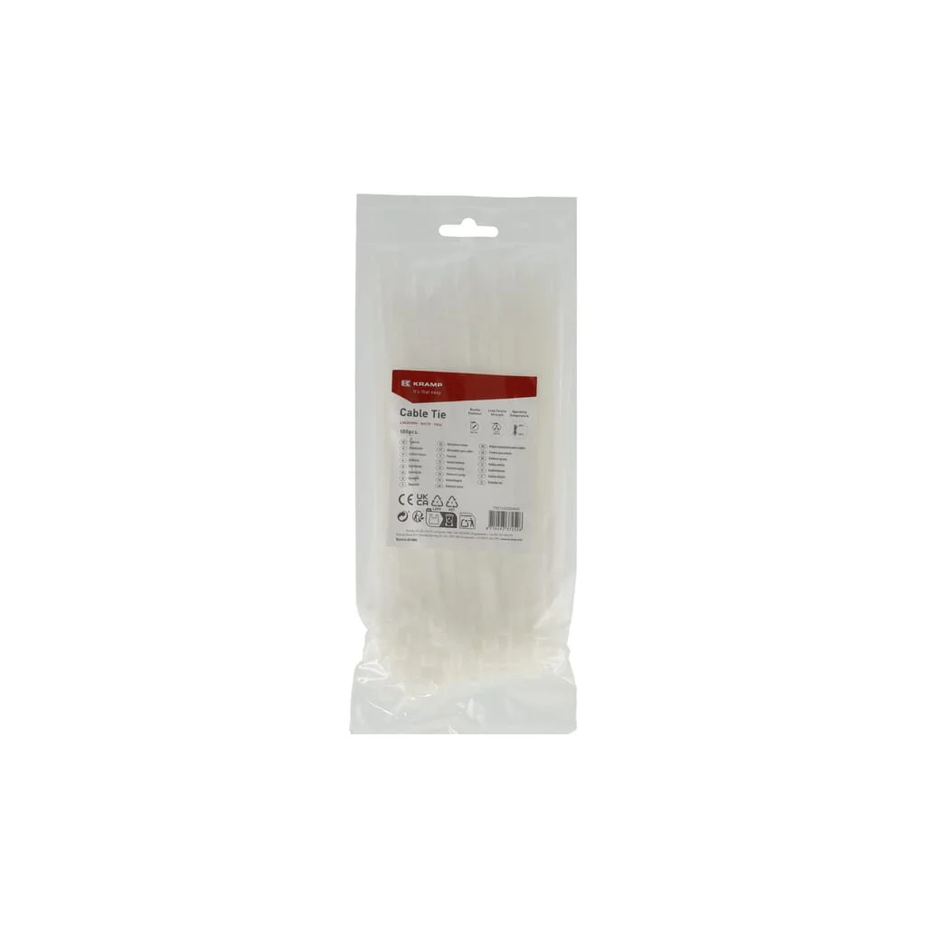 [AMAT2-401869] Colier pentru cablu 4.8x200mm, alb, 100buc TR0148200WHI