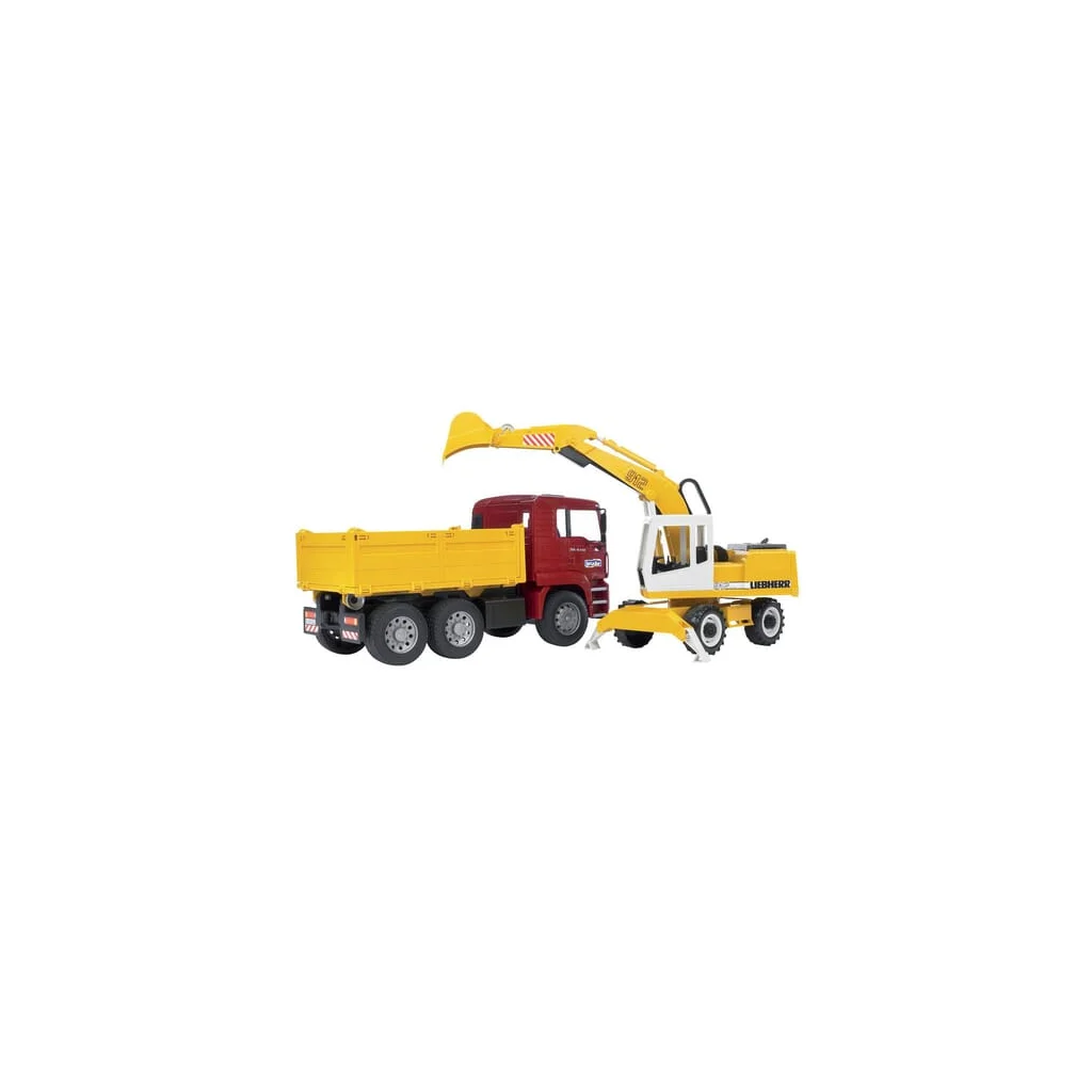 [AMAT2-403323] Camion MAN TGA cu benă basculabilă și excavator cu roți Liebherr U02751